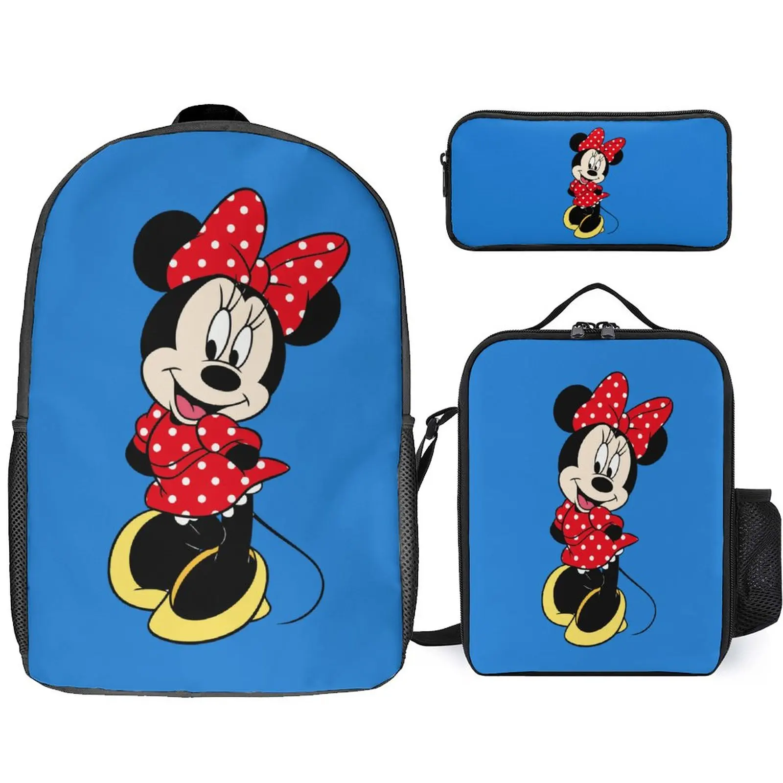 

Custom Children's Schoolbag Disney Animation Fan Three-piece Set Pencil Box Lunch Bag Pattern Travel Backpack Surprise Gift