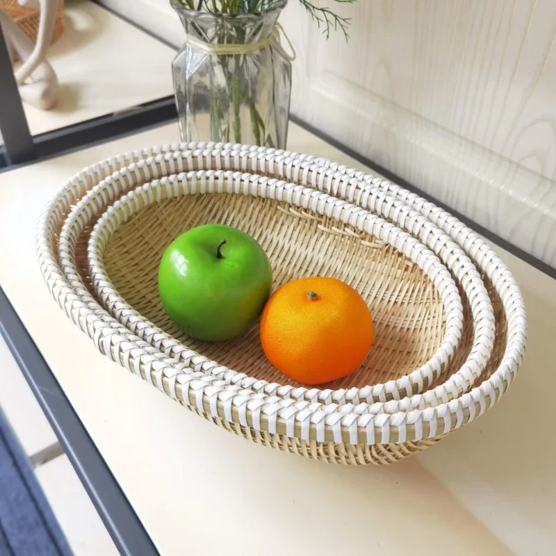 

Mifuny Wovens Storage Baskets Bamboo Woven Handmade Fruit Baskets Dustpan Kitchen Items Woven Vegetable Washing Trays for Food