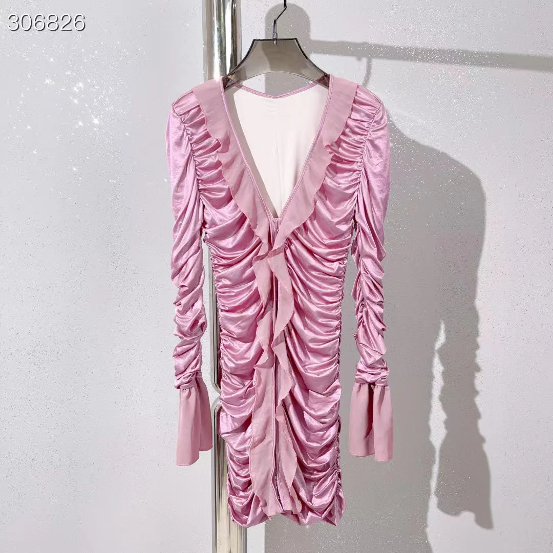 Fyion High Quality 2023 Summer Women Fashion Runway Top Holiday Mini Solid Draped Dress Ladies Slim Hot Sale V-Neck Dresses
Fyion High Quality 2023 Summer Women Fashion Runway Top Holiday Mini Solid Draped Dress Ladies Slim Hot Sale V-Neck Dresses