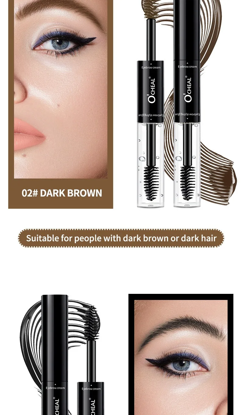 2-in-1 Double-Ended Brow Cream Gel - Smudge-Proof Waterproof Sweat-Resistant Long Lasting Eyebrow Tint Natural Hair-Like Strokes 15 S5eaf018e6e364724ab2c001b53bc241a1