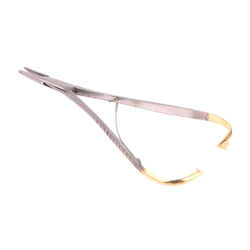 1PC Stainless Steel Dental Tweezers Needle Holder Orthodontic Plier With Gold Handle Dental Surgical Tool Instrument 
1PC Stainless Steel Dental Tweezers Needle Holder Orthodontic Plier With Gold Handle Dental Surgical Tool Instrument