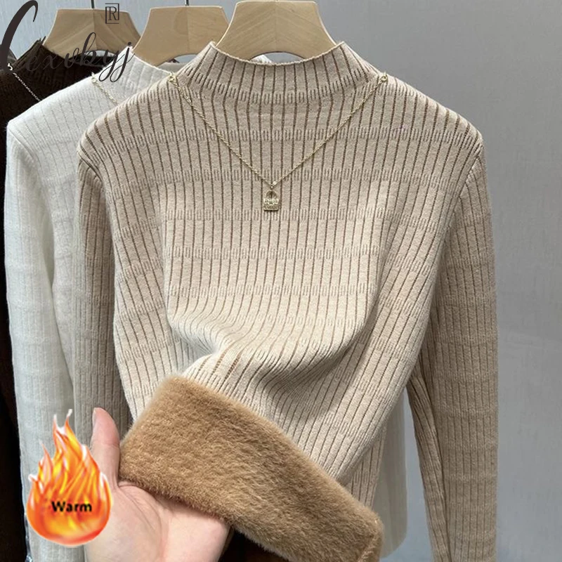 Plus Velvet Winter Sweater Women Solid Retro Basic Long Sleeve Knitwear Pullover Casual Fleece Lined Half-Turtleneck Knitted Top
Plus Velvet Winter Sweater Women Solid Retro Basic Long Sleeve Knitwear Pullover Casual Fleece Lined Half-Turtleneck Knitted Top
