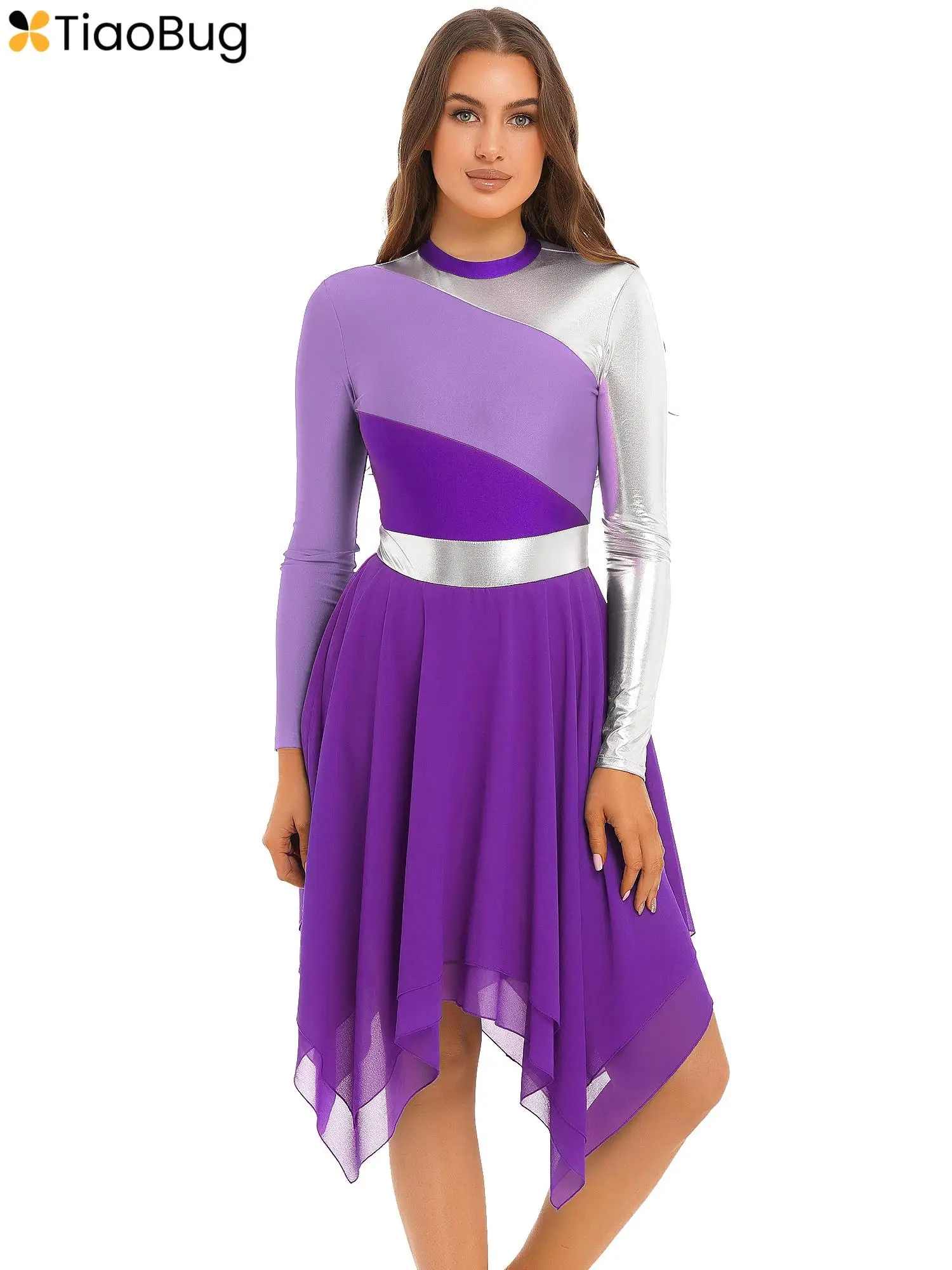 Womens Liturgical Praise Dance Dress Long Sleeve Color Block Worship Lyrical Modern Ballroom Costume Church Robe Dancewear
Womens Liturgical Praise Dance Dress Long Sleeve Color Block Worship Lyrical Modern Ballroom Costume Church Robe Dancewear