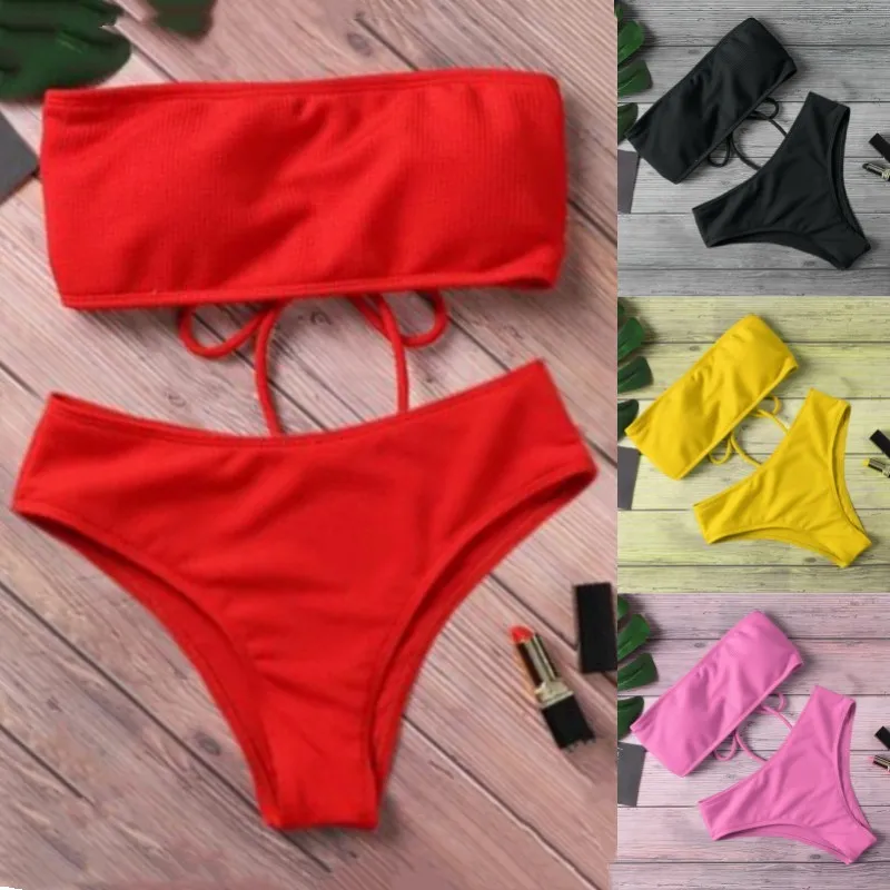 Новинка, бикини с высокой талией без бретелек, сексуальное бикини, женский купальник, купальный костюм с мягкой подкладкой, монокин, однотонный
Новинка, бикини с высокой талией без бретелек, сексуальное бикини, женский купальник, купальный костюм с мягкой подкладкой, монокин, однотонный