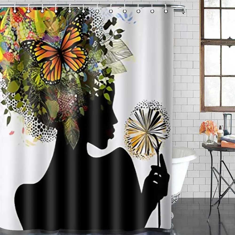 

MTMETY Africa Girl Ballet Shower Curtain Waterproof Polyester Bathroom decoration Curtains Bath Screens rideau de douche