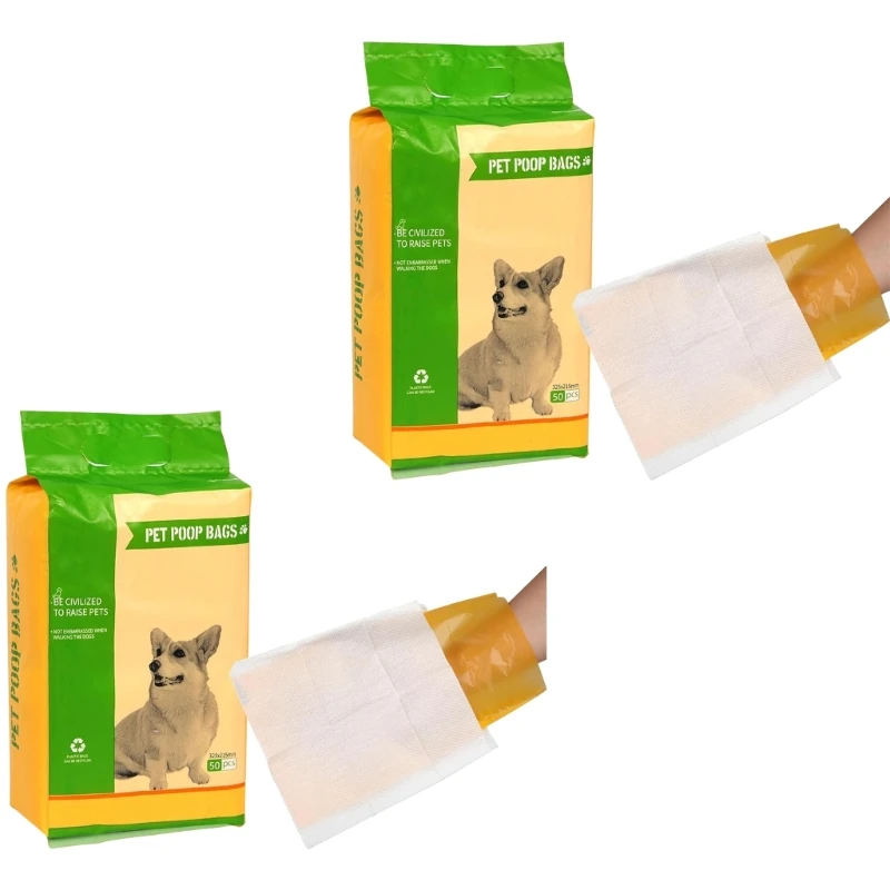 

100 шт., удобный мешок для собачьих какашек, одноразовый мешок для собачьих какашек, инструмент для прогулочной чистки 6XDE