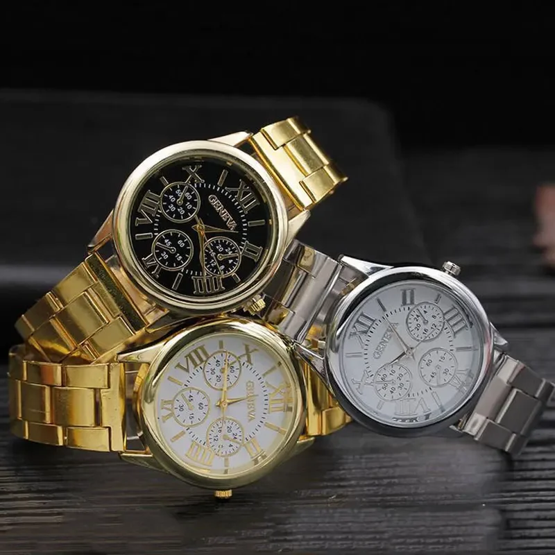 

New Brand Silver Geneva Casual Quartz Watch Women Stainless Steel Dress Watches Relogio Feminino Ladies Clock Hot Sale