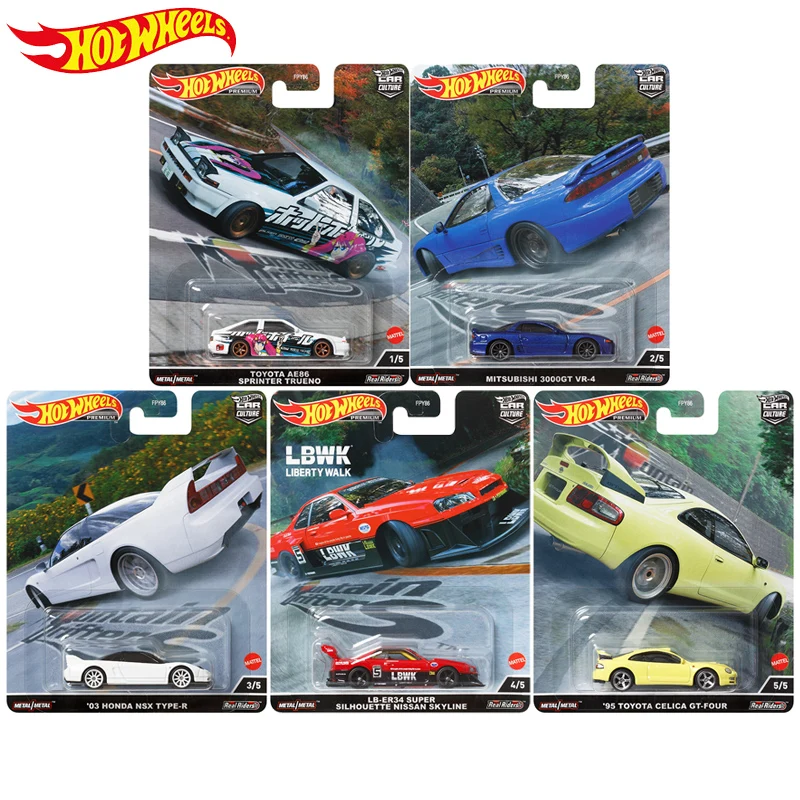 Original Hot Wheels Premium Car Culture Mountain Drifters Diecast 1:64 Voiture Toyota AE86 Trueno Nissan Skyline Toys for Boys
Original Hot Wheels Premium Car Culture Mountain Drifters Diecast 1:64 Voiture Toyota AE86 Trueno Nissan Skyline Toys for Boys