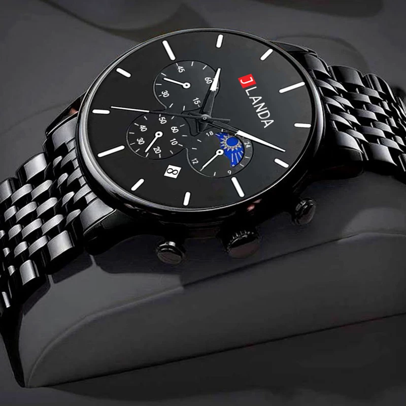 Mens Watches Top Brand Luxury Black Stainless Steel Quartz Watch Men Fashion Casual Business Wristwatches Relogio Masculino
Mens Watches Top Brand Luxury Black Stainless Steel Quartz Watch Men Fashion Casual Business Wristwatches Relogio Masculino