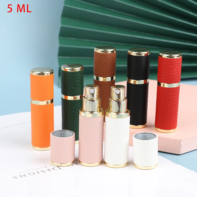 

1PC 5ML Portable Compact Leather Perfume Bottle Multipurpose Sprayer Refillable Empty Perfume Atomizer for Travel Outdoor