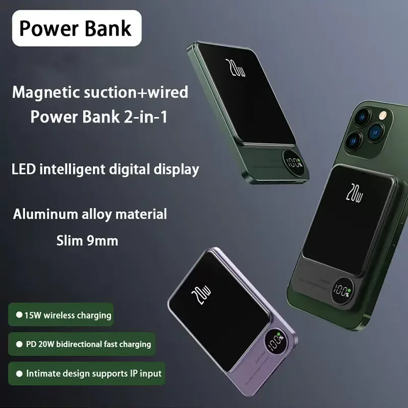 New 50000mAh Macsafe Power Bank 15W Magnetic Wireless Fast Charger For iphone 12 13 14 14Pro Max External Auxiliary Battery Pack
New 50000mAh Macsafe Power Bank 15W Magnetic Wireless Fast Charger For iphone 12 13 14 14Pro Max External Auxiliary Battery Pack