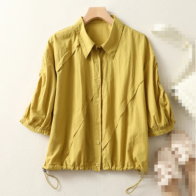 New Summer Fashion Woman Blouse 2023 Solid Color Lapel and Rotator Cuff Casual Buttons Shirts and Blouses for Women ERW698
New Summer Fashion Woman Blouse 2023 Solid Color Lapel and Rotator Cuff Casual Buttons Shirts and Blouses for Women ERW698