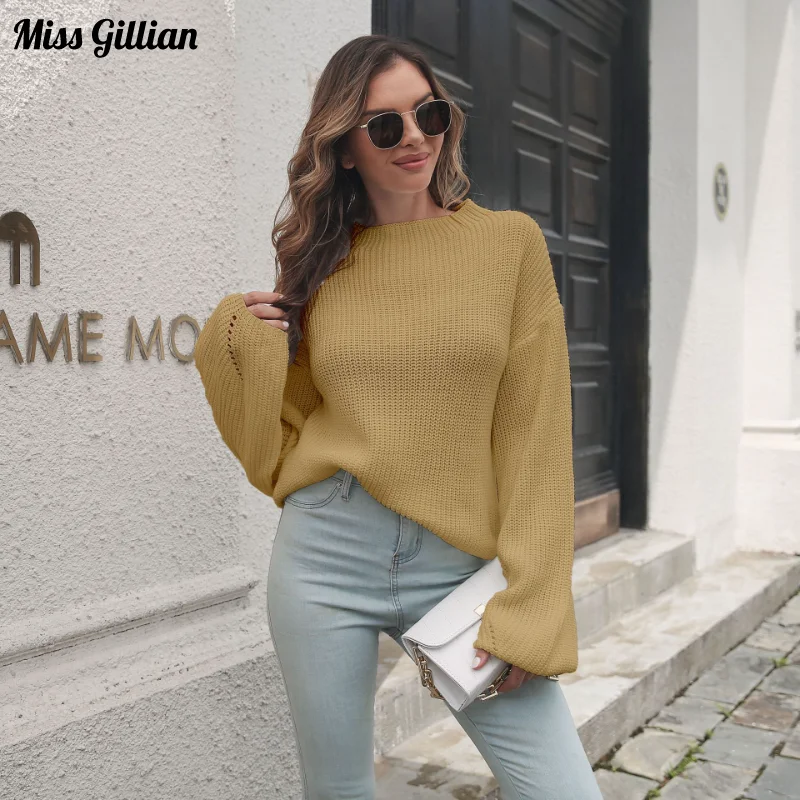 White Knitted Sweaters Women Half High Neck Lantern Sleeve Top Autumn Keep Warm Solid Loose Long Sleeve Knitwear Women Pullover
White Knitted Sweaters Women Half High Neck Lantern Sleeve Top Autumn Keep Warm Solid Loose Long Sleeve Knitwear Women Pullover