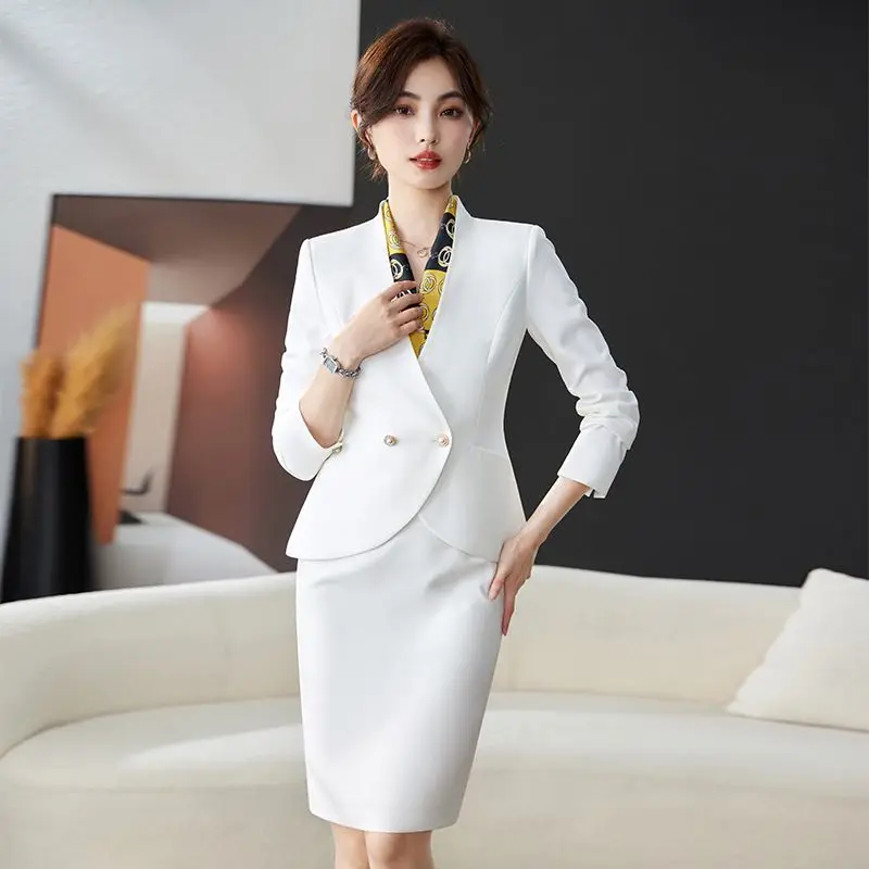 White Suit Dress Woman New Fashion Temperament Goddess Fan Professional Clothing High-end Medical Beauty Reception Work Clothes
White Suit Dress Woman New Fashion Temperament Goddess Fan Professional Clothing High-end Medical Beauty Reception Work Clothes