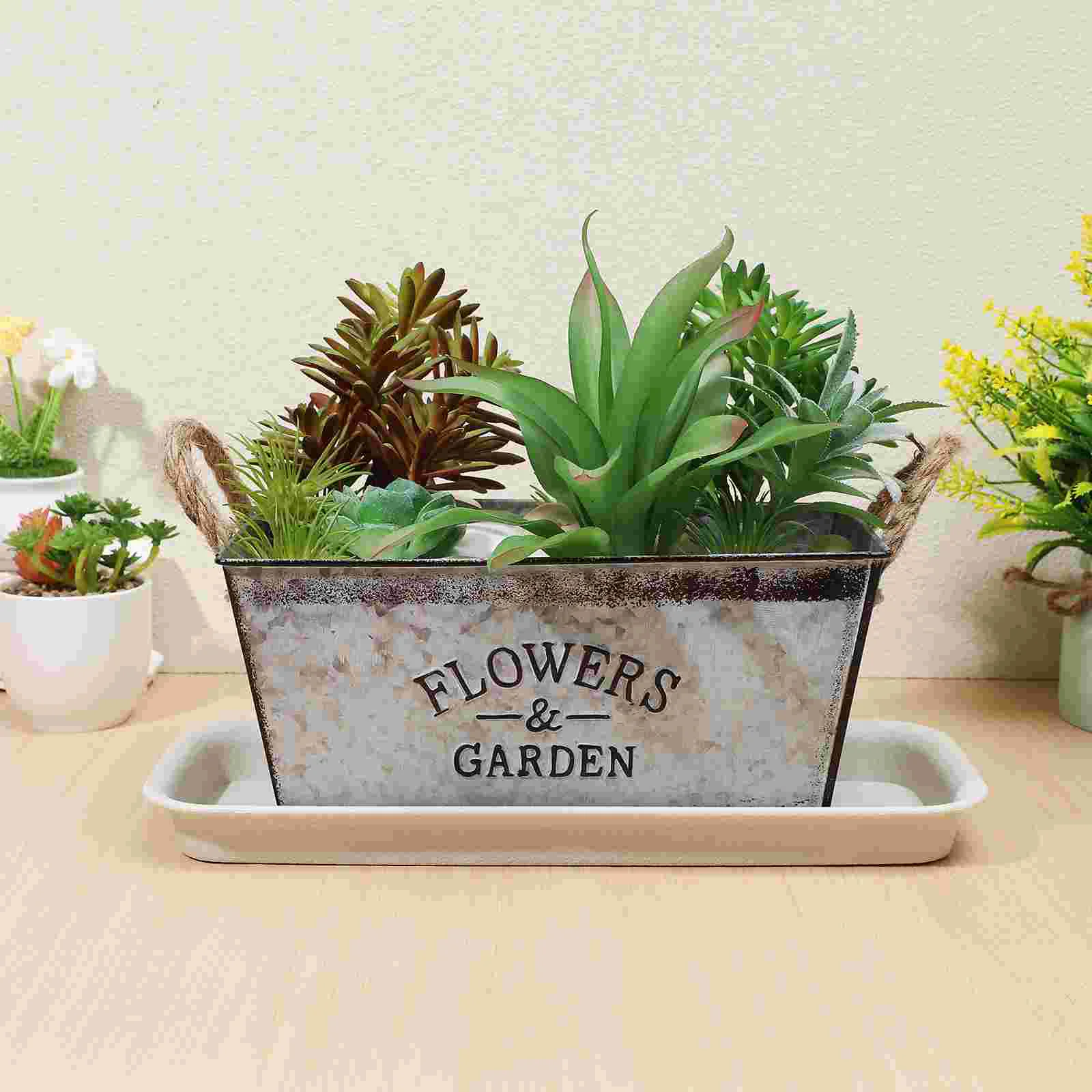 

3 Pcs Flower Pot Tray Seedling Pots Plant Water Trays Outdoor Plastic Flowerpot Bases Gardening Potted Rectangular