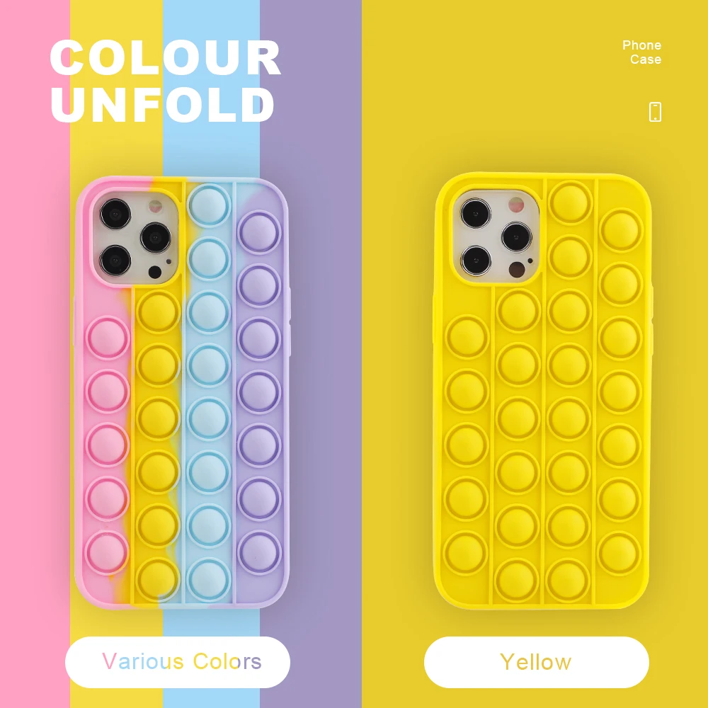 Pop Bubble Phone Case For Apple iPhone 13 Pro Max With Beauty Rainbow Color Soft Silicon Cover For iPhone 12 11 XR SE2022
Pop Bubble Phone Case For Apple iPhone 13 Pro Max With Beauty Rainbow Color Soft Silicon Cover For iPhone 12 11 XR SE2022