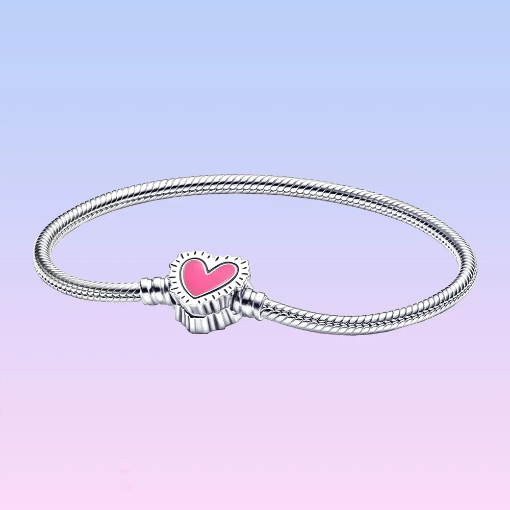 925 Sterling Silver Radiant Heart Snake Chain Bracelet fit Original Pandora Charm Beads DIY for Women Birthday Mother's Day Gift
925 Sterling Silver Radiant Heart Snake Chain Bracelet fit Original Pandora Charm Beads DIY for Women Birthday Mother's Day Gift