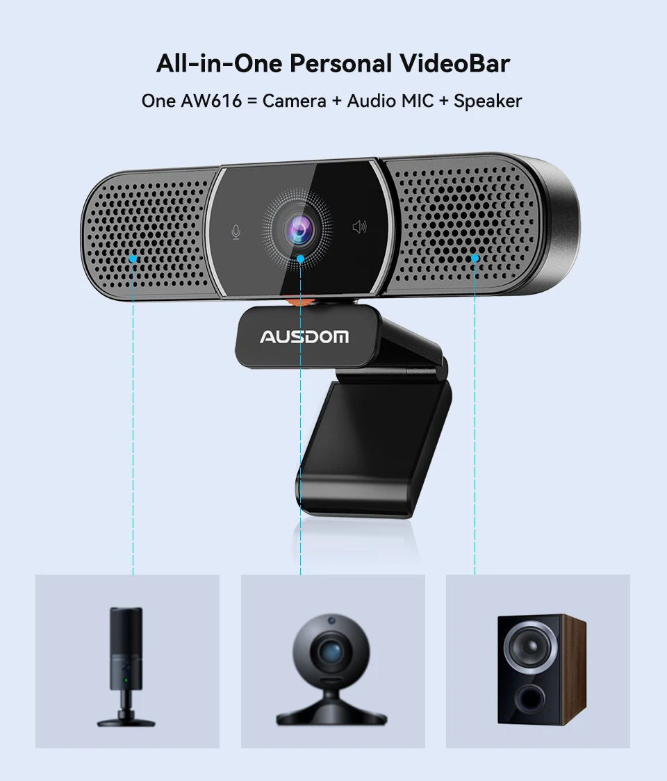 Generic Papalook&AW616 QHD 2K HDR cam With AI Microphone Speaker