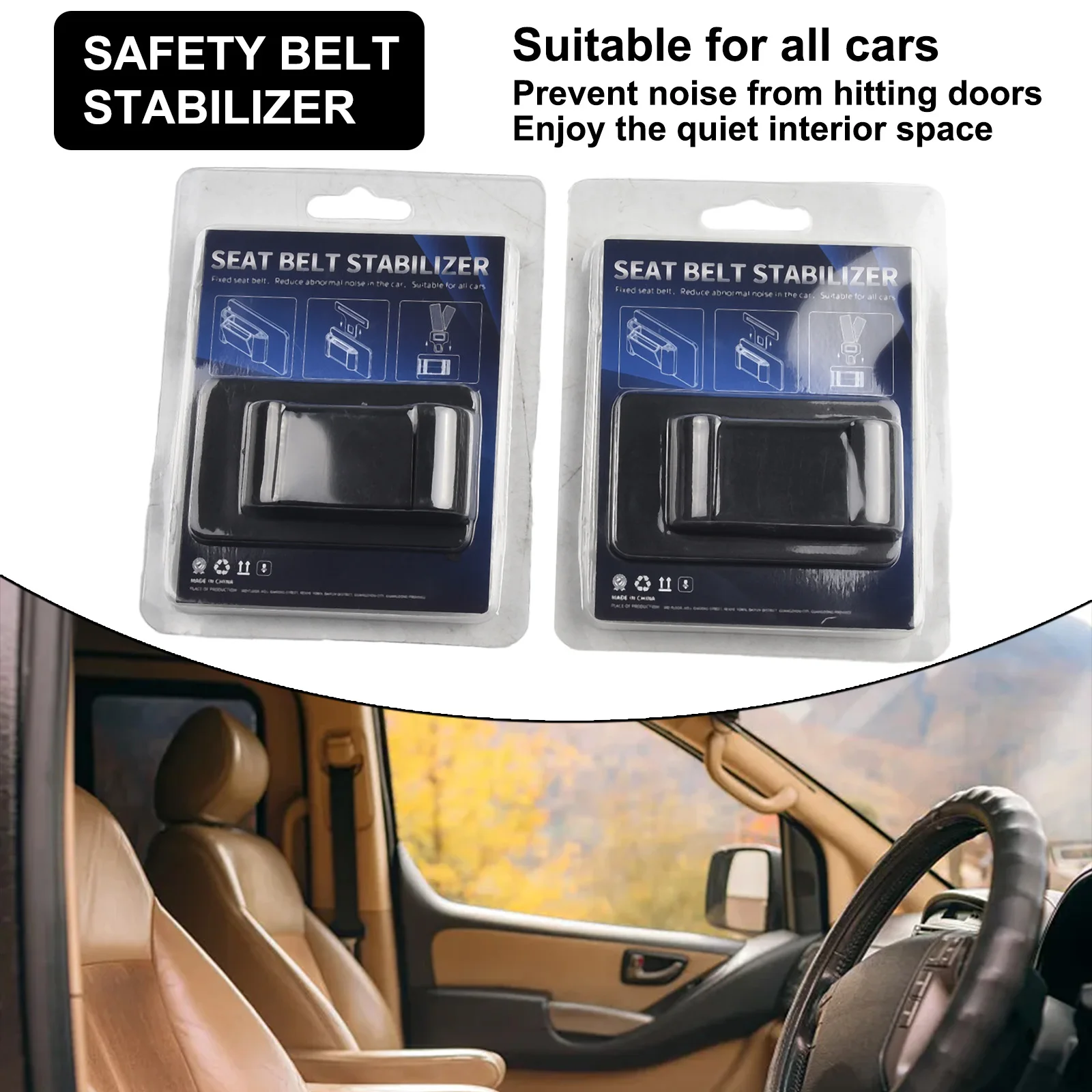 Black Auto Car Interior Belt Holder Stabilizer Limiter Clip Noise Reduction ABS Material Compatible with All Vehicles
Black Auto Car Interior Belt Holder Stabilizer Limiter Clip Noise Reduction ABS Material Compatible with All Vehicles