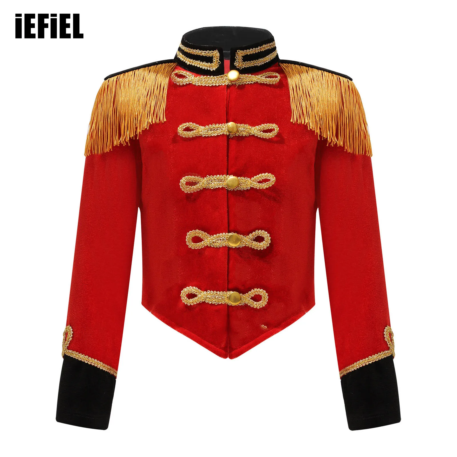 Kids Girls Circus Ringmaster Cosplay Jacket Stand Collar Long Sleeve Fringe Tassel Epaulet Jacket Ringleader Drummer Performance 
Kids Girls Circus Ringmaster Cosplay Jacket Stand Collar Long Sleeve Fringe Tassel Epaulet Jacket Ringleader Drummer Performance