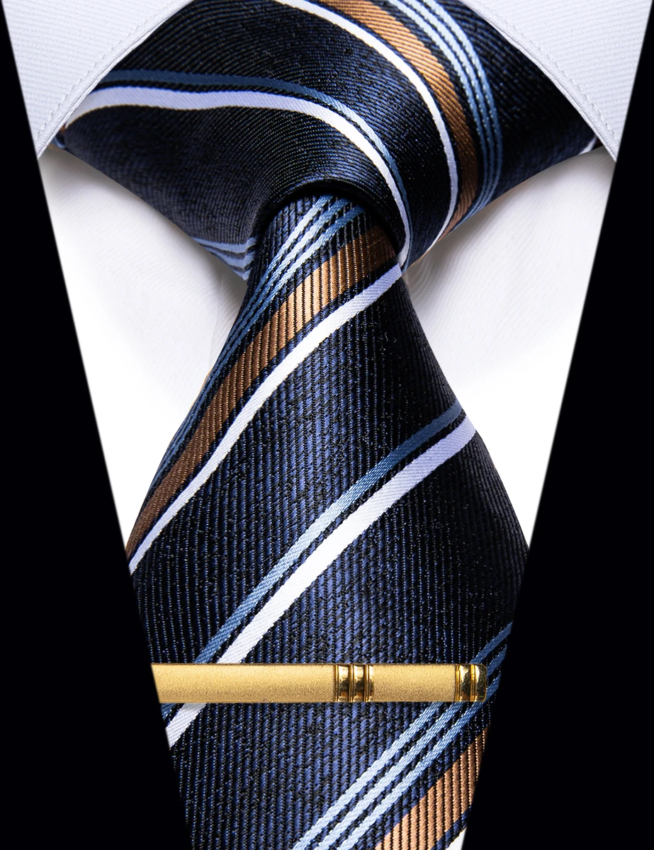 Fashion Dark Blue White Brown Striped Men's Tie for Shirt Vest Accessories corbatas para hombre Classic Slik Necktie for Man
Fashion Dark Blue White Brown Striped Men's Tie for Shirt Vest Accessories corbatas para hombre Classic Slik Necktie for Man