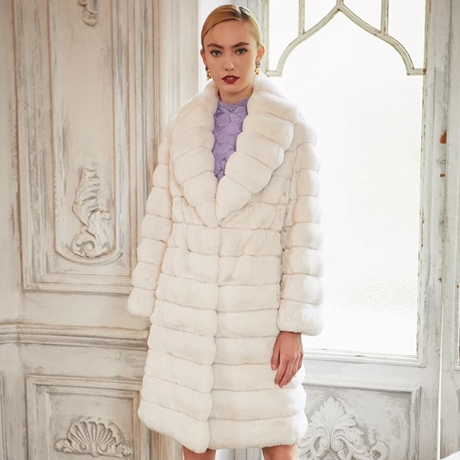 Women Real Rex Rabbit Fur Coat Chinchilla Fur Mid-Length White Fur Coat Women High Quality Natural Fur Jacket
Women Real Rex Rabbit Fur Coat Chinchilla Fur Mid-Length White Fur Coat Women High Quality Natural Fur Jacket
