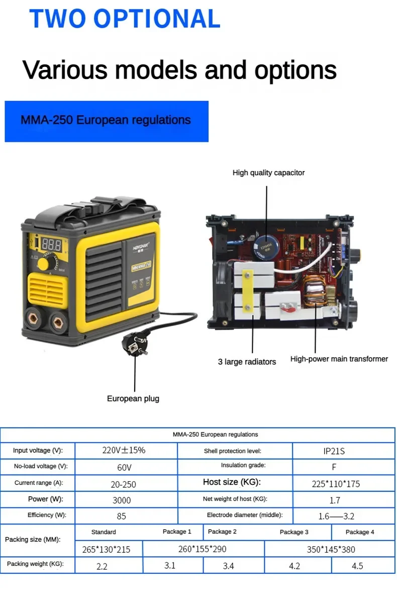 3500W Household mini MMA250 inverter DC portable welding machine 110/220V Arc Welders 20-250A
3500W Household mini MMA250 inverter DC portable welding machine 110/220V Arc Welders 20-250A