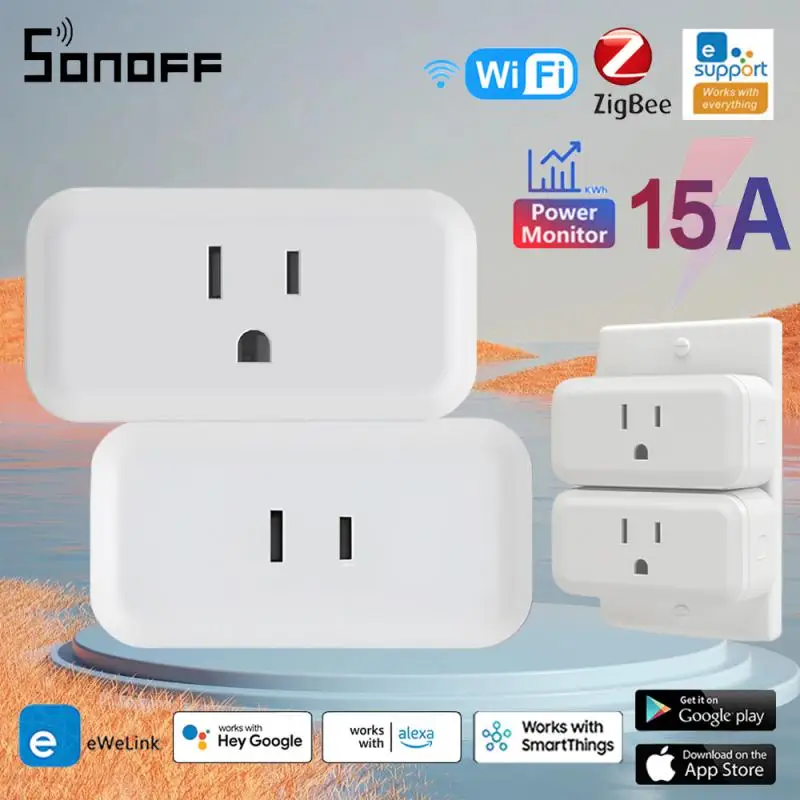 

SONOFF S40Lite US/JP Smart Plug 15A WiFi ZigBee MINI Power Socket Outlets Monitor Energy Overload Protection With Alexa Google