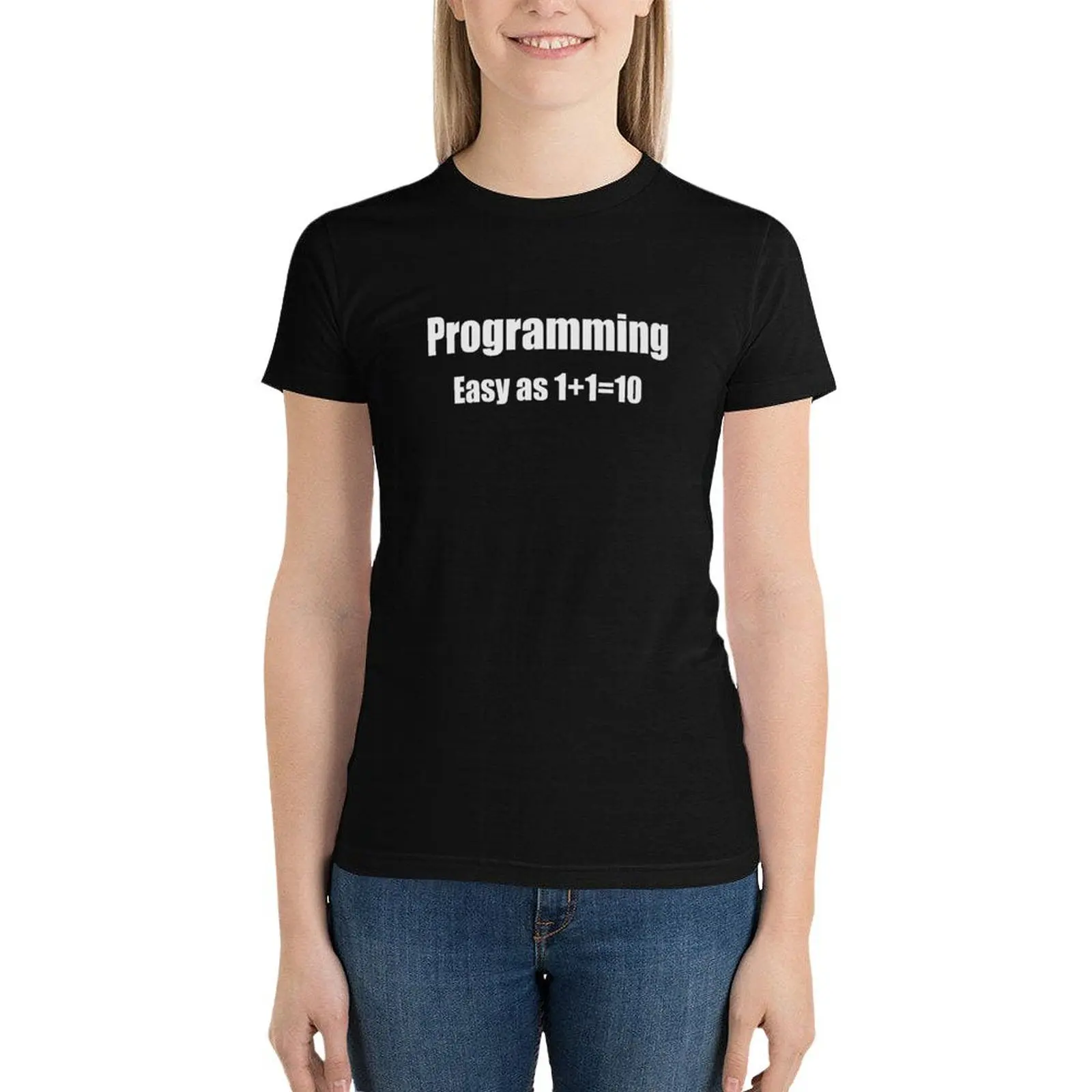Programming Binary Joke T-Shirt Female clothing lady clothes white t-shirts for Women
Programming Binary Joke T-Shirt Female clothing lady clothes white t-shirts for Women