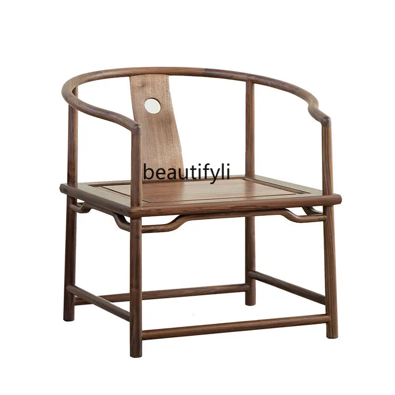 New Chinese Style Solid Wood round-Backed Armchair Master Black Walnut Wooden Furniture Tea Room Master Tea Making Chair Zen
New Chinese Style Solid Wood round-Backed Armchair Master Black Walnut Wooden Furniture Tea Room Master Tea Making Chair Zen