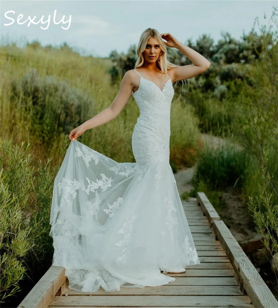 Plus Size Lace Mermaid Wedding Dress 2023 White Spaghetti Straps Fall Country Style Bridal Gowns Quickly Shipping Japanese Bride
Plus Size Lace Mermaid Wedding Dress 2023 White Spaghetti Straps Fall Country Style Bridal Gowns Quickly Shipping Japanese Bride