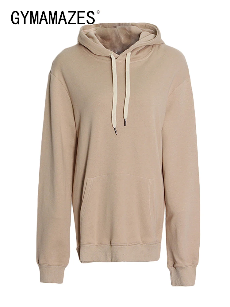 GYMAMAZES Solid Sweatshirt For Women Hooded Collar Long Sleeve Patchwork Drawstring Sweatshirts Female Fashion Clothing Autumn
GYMAMAZES Solid Sweatshirt For Women Hooded Collar Long Sleeve Patchwork Drawstring Sweatshirts Female Fashion Clothing Autumn