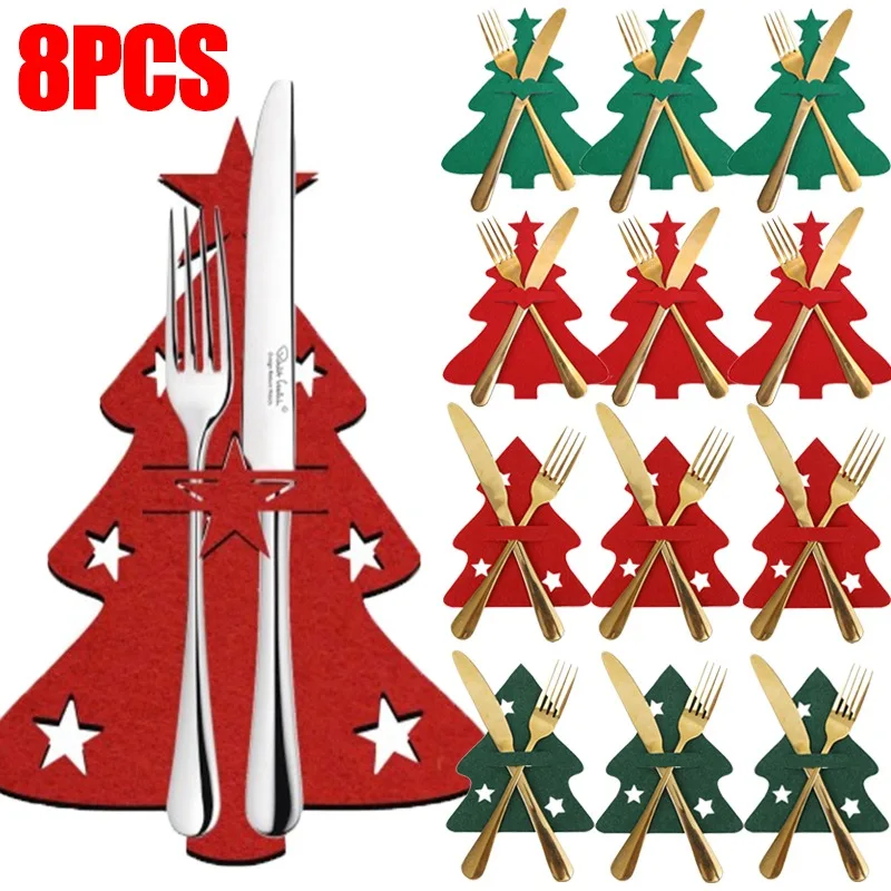 Christmas Tree Cutlery Holder Knife Fork Covers Xmas Tree Tableware Holder Bags Home New Year Party Dinner Decoration Ornament
Christmas Tree Cutlery Holder Knife Fork Covers Xmas Tree Tableware Holder Bags Home New Year Party Dinner Decoration Ornament