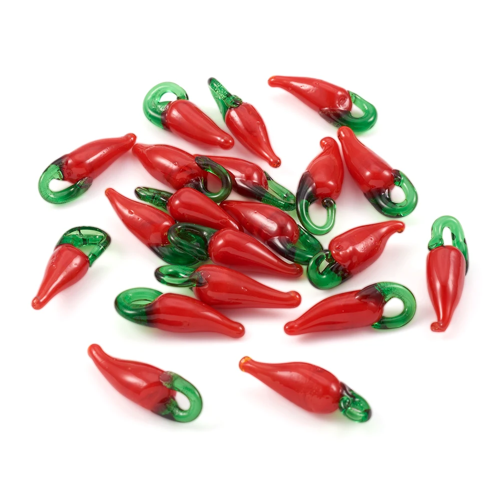 Red Hot Pepper Lampwork Pendants Handmade Glass Beads Charms for Hanging Earrings Necklace Element DIY Jewelry Making Findings
Red Hot Pepper Lampwork Pendants Handmade Glass Beads Charms for Hanging Earrings Necklace Element DIY Jewelry Making Findings