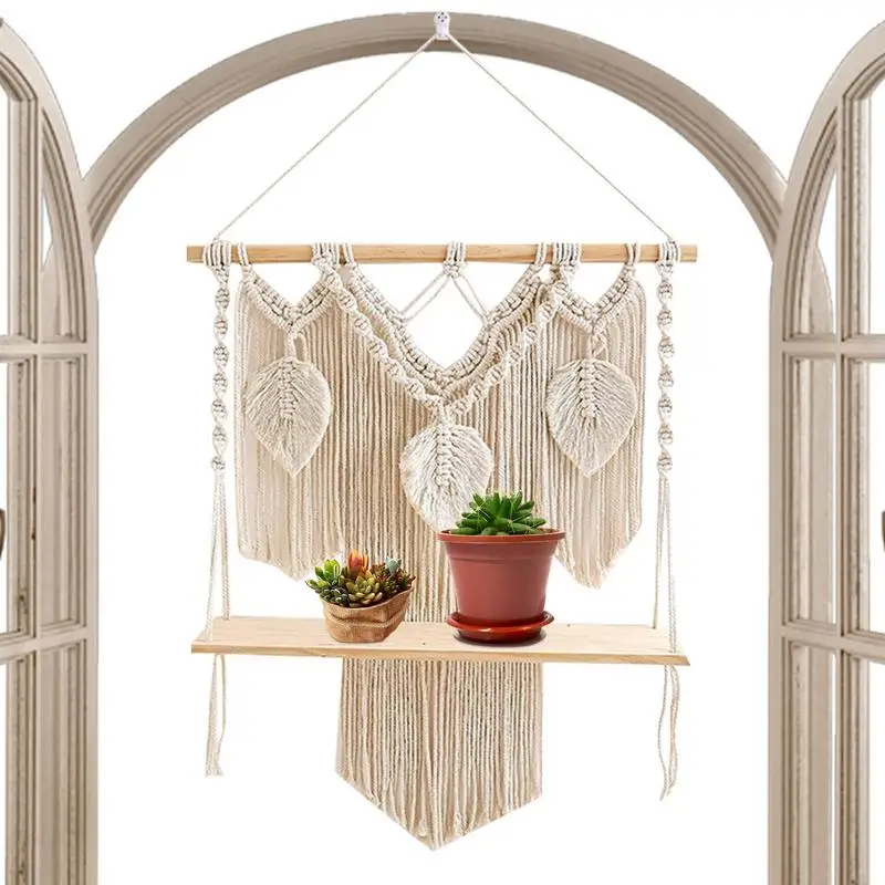 Macrame Wall Hanging With Shelf ArtChic Bohemian Handmade Woven Tapestry Shelf Handmade Rope Macrame Indoor Plants Hanger Home
Macrame Wall Hanging With Shelf ArtChic Bohemian Handmade Woven Tapestry Shelf Handmade Rope Macrame Indoor Plants Hanger Home
