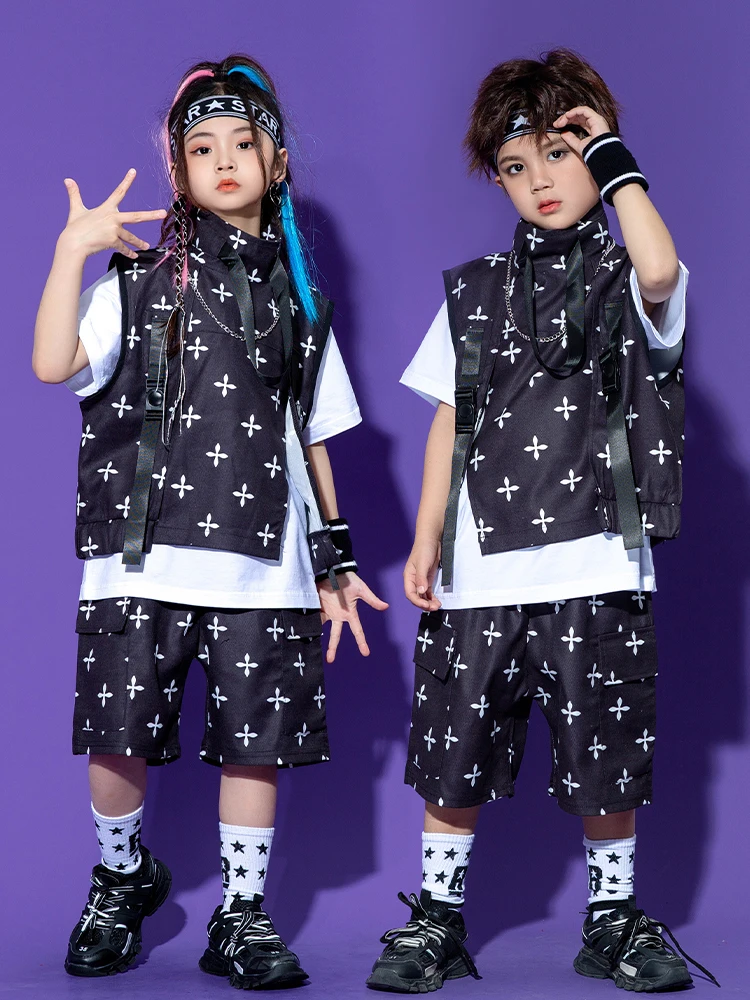 Kids Hip Hop Dance Clothes Girls Ballroom Jazz Costume Boys Black Vest Shorts Hiphop Performance Suit Fashion Stage Wear BL10746
Kids Hip Hop Dance Clothes Girls Ballroom Jazz Costume Boys Black Vest Shorts Hiphop Performance Suit Fashion Stage Wear BL10746