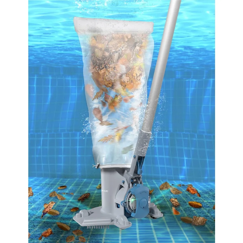 Rechargeable Pool Leaf Vacuum with Section Pole, 5X Suction, Deep Clean, Heavy Duty XL Debris Bag, Sand, Leaves and Debris
Rechargeable Pool Leaf Vacuum with Section Pole, 5X Suction, Deep Clean, Heavy Duty XL Debris Bag, Sand, Leaves and Debris