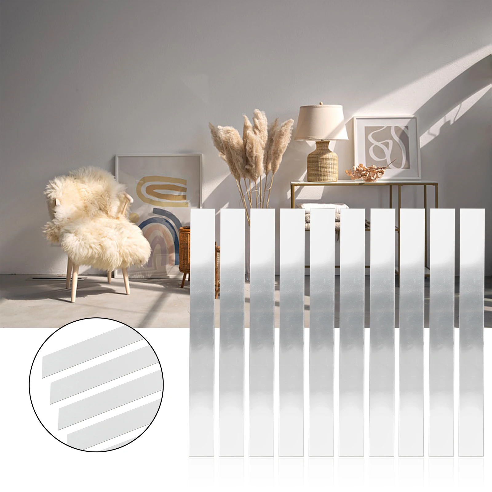 10 Pcs Acrylic Mirror Wall Sticker Long Strip Paper 5*50cm Mosaic Decal For Living Room Art DIY Home Decoration Accessories
10 Pcs Acrylic Mirror Wall Sticker Long Strip Paper 5*50cm Mosaic Decal For Living Room Art DIY Home Decoration Accessories