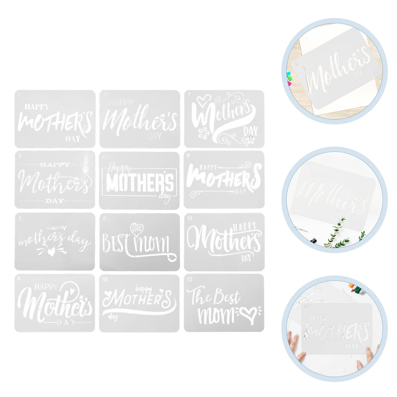 Mothers Day Template Hollow Drawing Painting Stencils Craft DIY Tool for Kids Mother's Wall Printing Supplies
Mothers Day Template Hollow Drawing Painting Stencils Craft DIY Tool for Kids Mother's Wall Printing Supplies