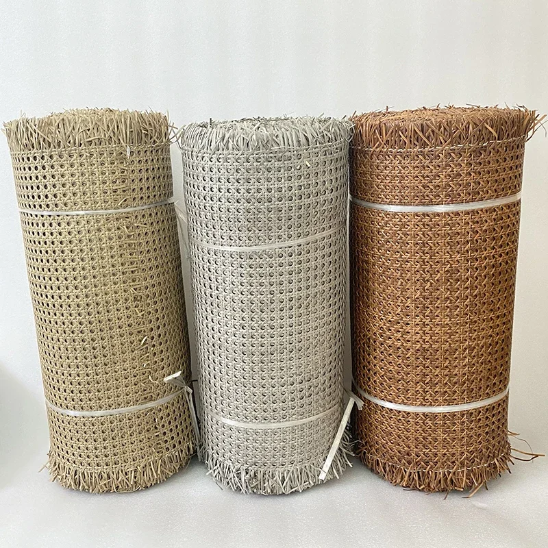 

2024 New Colors Indonesian Plastic Rattan Cane Webbing Roll Wicker Sheet Outdoor Chair Table Furniture Repair Material Exclusive