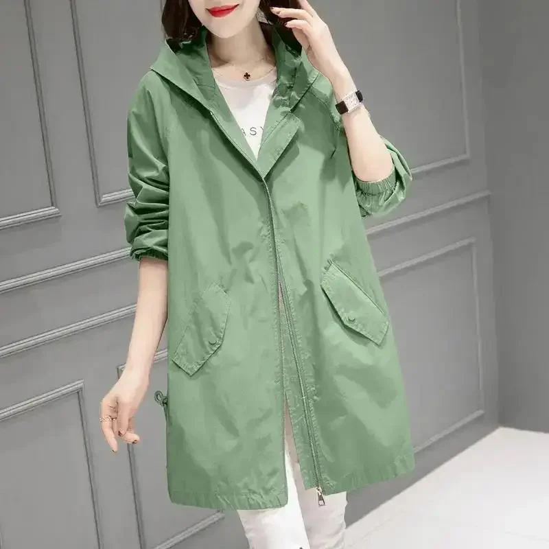 New Spring and Autumn Thin Fashion Casual Loose Commuter Simple Solid Oversize Mid Length Hooded Women's Windbreaker V617
New Spring and Autumn Thin Fashion Casual Loose Commuter Simple Solid Oversize Mid Length Hooded Women's Windbreaker V617