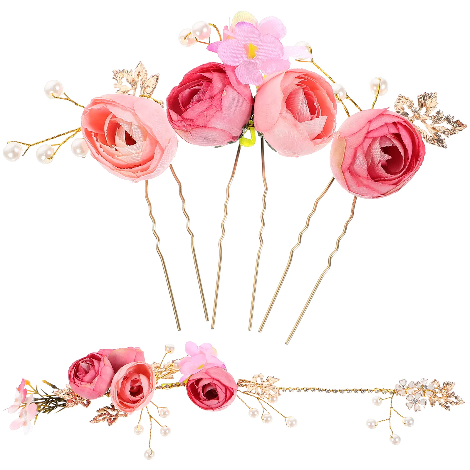 4 Pcs Rose Flower Hairpin Hair Decorations U-shaped Hairpin Hair Clips Accessories for Wedding Bride Bridesmaid Party (Pink)
4 Pcs Rose Flower Hairpin Hair Decorations U-shaped Hairpin Hair Clips Accessories for Wedding Bride Bridesmaid Party (Pink)