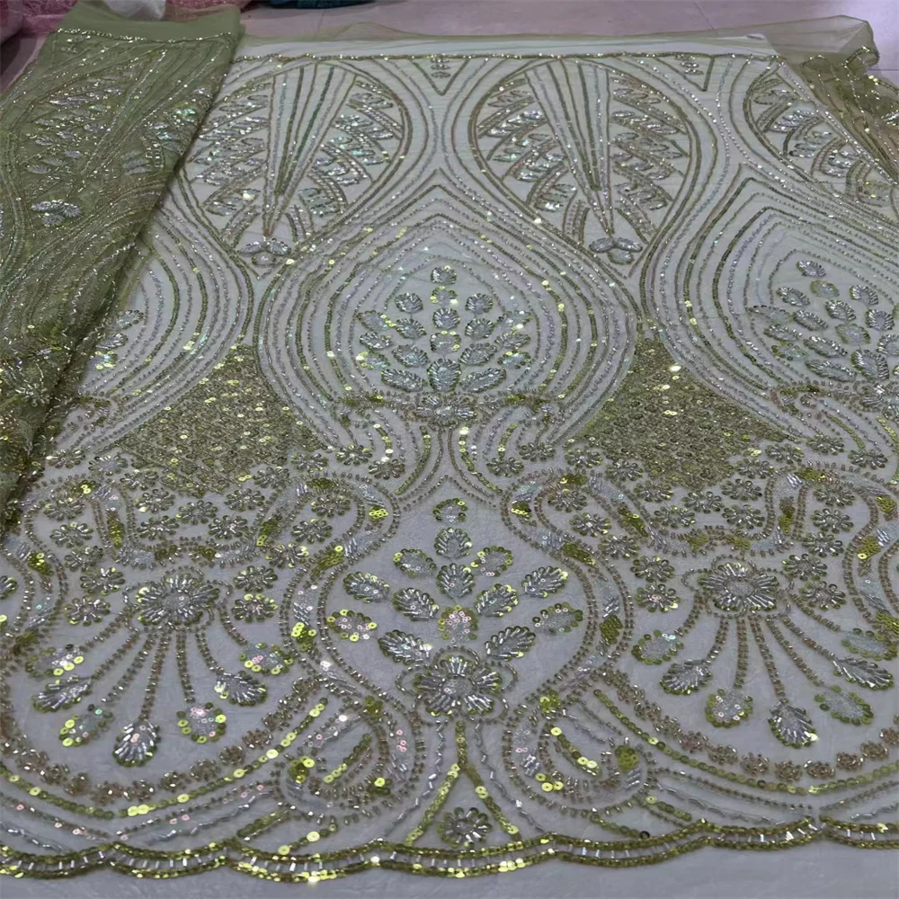 French Beaded Tube Embroidery Lace Fabric 2023 High Quality 5 Yards Africa Nigeria Tulle Mesh Fabric For Wedding Dress cd-0240
French Beaded Tube Embroidery Lace Fabric 2023 High Quality 5 Yards Africa Nigeria Tulle Mesh Fabric For Wedding Dress cd-0240