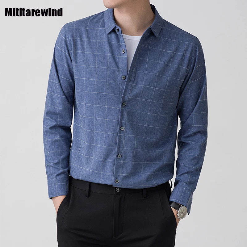 Spring Autumn Plaid Shirts Long Sleeve Light Business Casual Bamboo Fiber Button Up Shirt Men Fashion Square Collar Tops M-3XL
Spring Autumn Plaid Shirts Long Sleeve Light Business Casual Bamboo Fiber Button Up Shirt Men Fashion Square Collar Tops M-3XL