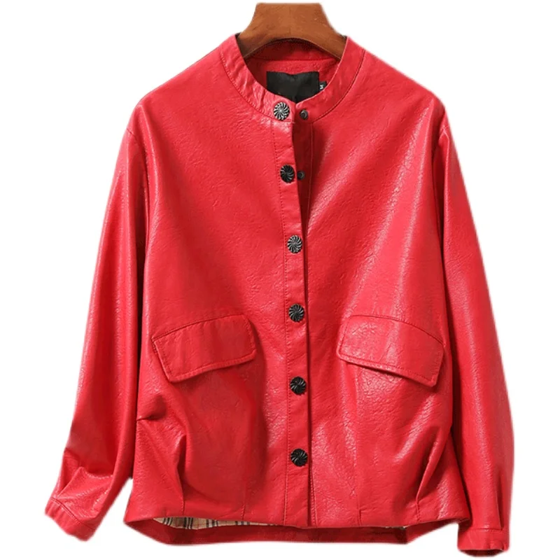 Leather Jacket for Women, Short Loose Sheepskin Clothes, Small Women's Leather Coat, Genuine Sheepskin, Spring and Autumn
Leather Jacket for Women, Short Loose Sheepskin Clothes, Small Women's Leather Coat, Genuine Sheepskin, Spring and Autumn