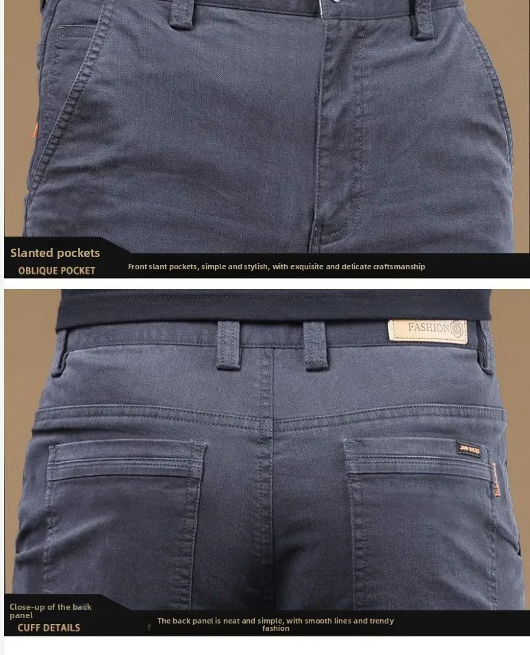 2025 Summer Thin Cotton Men's Casual Pants Trendy Versatile Elastic Light Business Trousers Work Formal Slim Straight Pants 45 S5ecfd3481c894d1b9f0caab3bb558d1eu