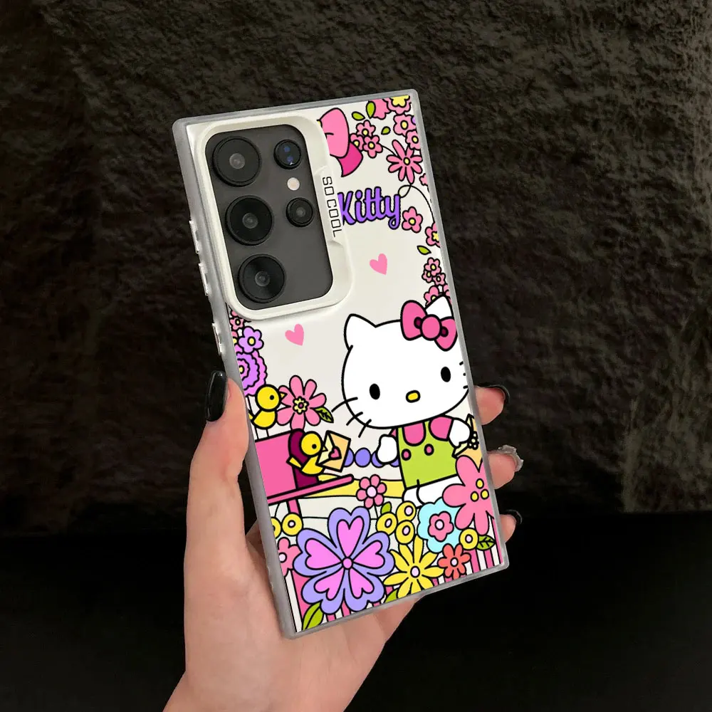 Cute Hello Kitty Flower S25 Case For Samsung S25 S24 Ultra Funda For Galaxy S23 S22 S21 FE S20 Ultra Plus Shockproof Phone Cover Cute Hello Kitty Flower S25 Case For Samsung S25 S24 Ultra Funda For Galaxy S23 S22 S21 FE S20 Ultra Plus Shockproof Phone Cover