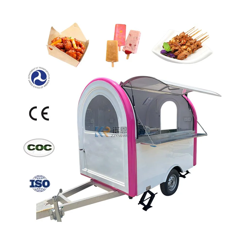 

Food Cart with Equipments Mobile Coffee Drink Fast Food Kiosk Airstream Food Truck Snack Vending Trailer with CE and DOT