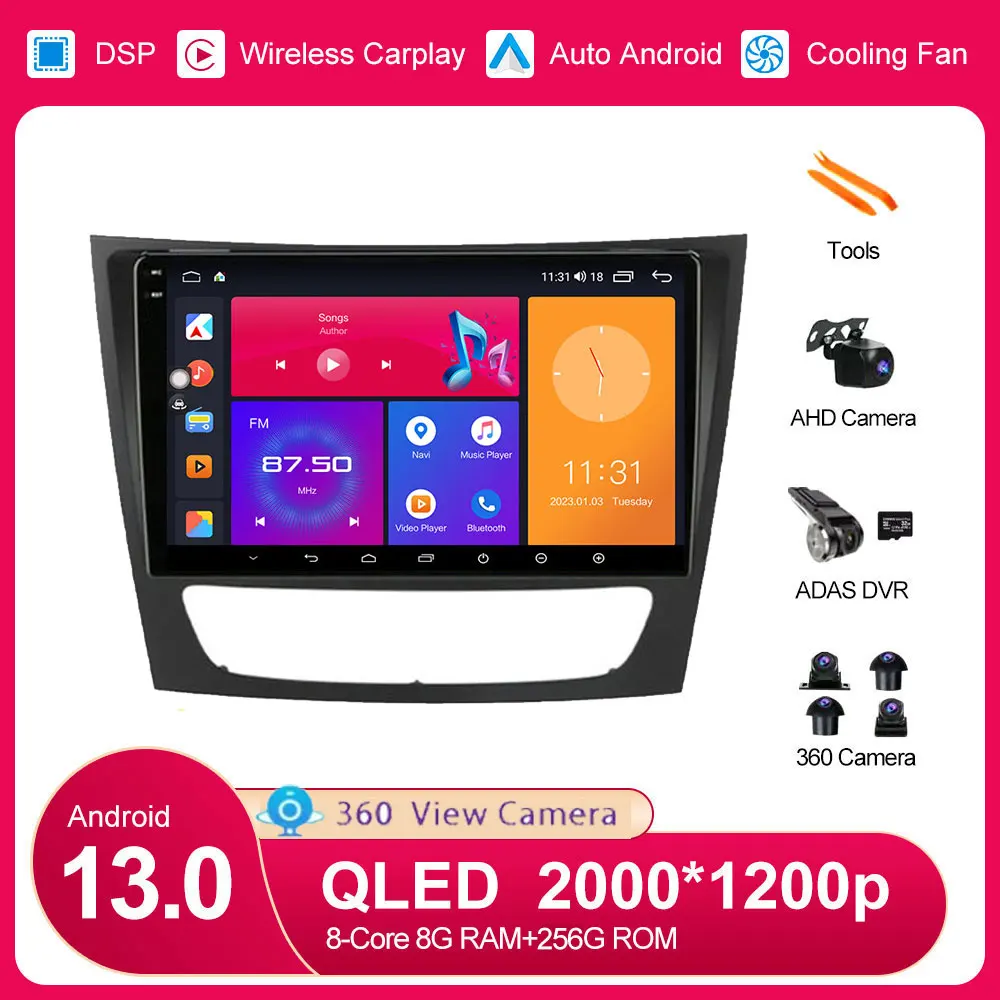 For Mercedes Benz E-class W211 E200 E220 E300 E350 E240 E270 E280 Android 13 Car Video GSP 360 Camera Stereos Head Unit
For Mercedes Benz E-class W211 E200 E220 E300 E350 E240 E270 E280 Android 13 Car Video GSP 360 Camera Stereos Head Unit