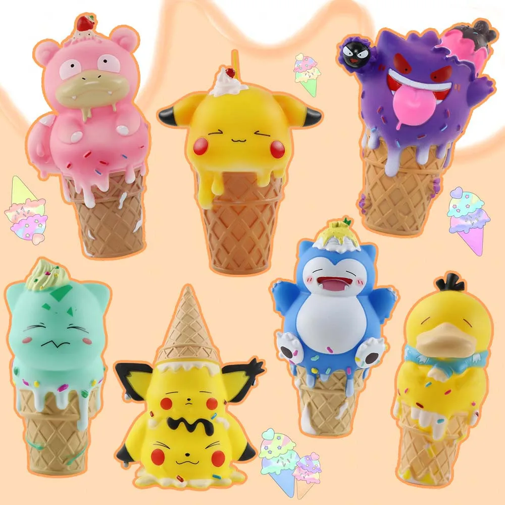 Pokemon Figures Doll Toys Sweet cone ice cream series Pikachu Gengar Psyduck Snorlax Pokémon Action Figure Birthday Gift For Kid
Pokemon Figures Doll Toys Sweet cone ice cream series Pikachu Gengar Psyduck Snorlax Pokémon Action Figure Birthday Gift For Kid